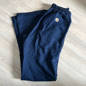 women’s carhartt flare navy blue scrub pants - XS